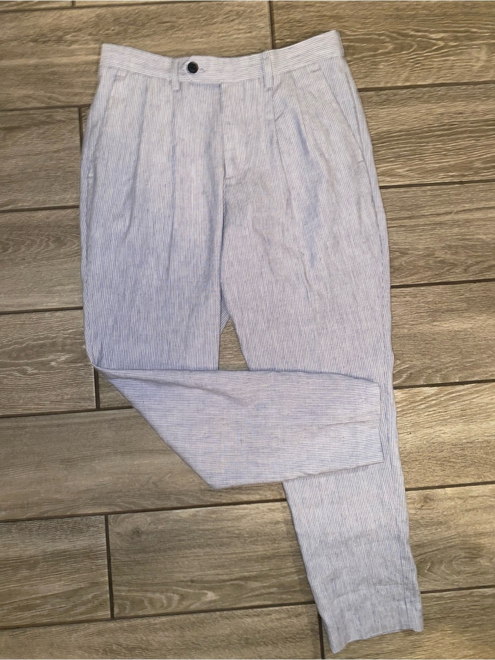 ExpLight Blue Pinstripe Men's Casual Trousers